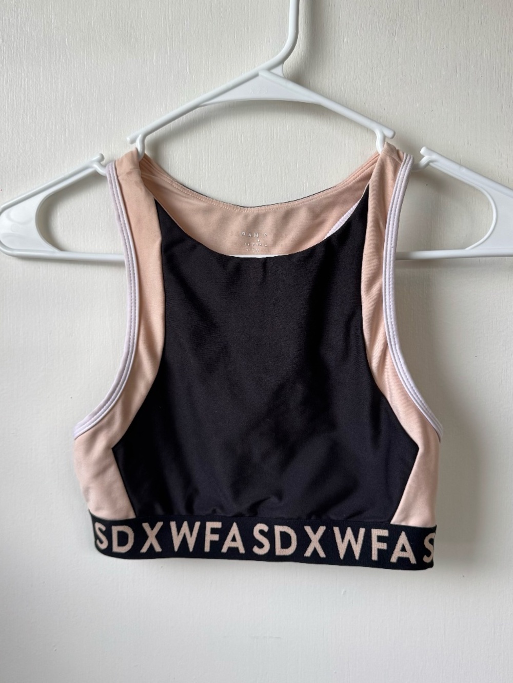 Sarahs Day White Fox Active racerback sports bra size small